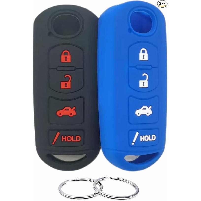 Silicone Rubber Key Fob Cover Compatible with 2009- 3 6 CX-5 CX-7 CX-9 MX