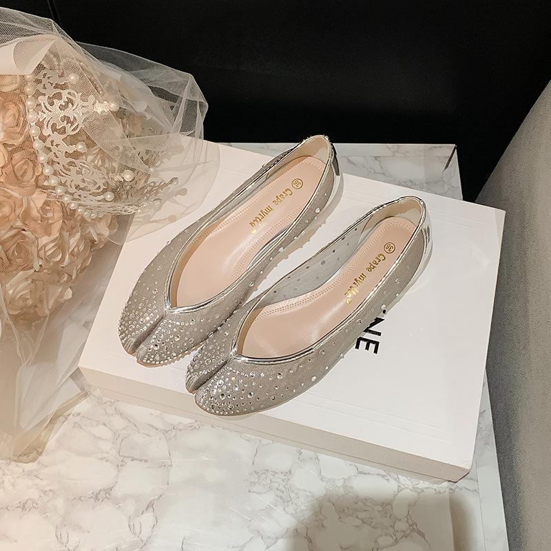 Fashion Women's Rhinestone Sandals 2025 Summer New Breathable Comfortable Casual Shoes Fashion Lightweight Slip On Mary Jane Tabis Shoes