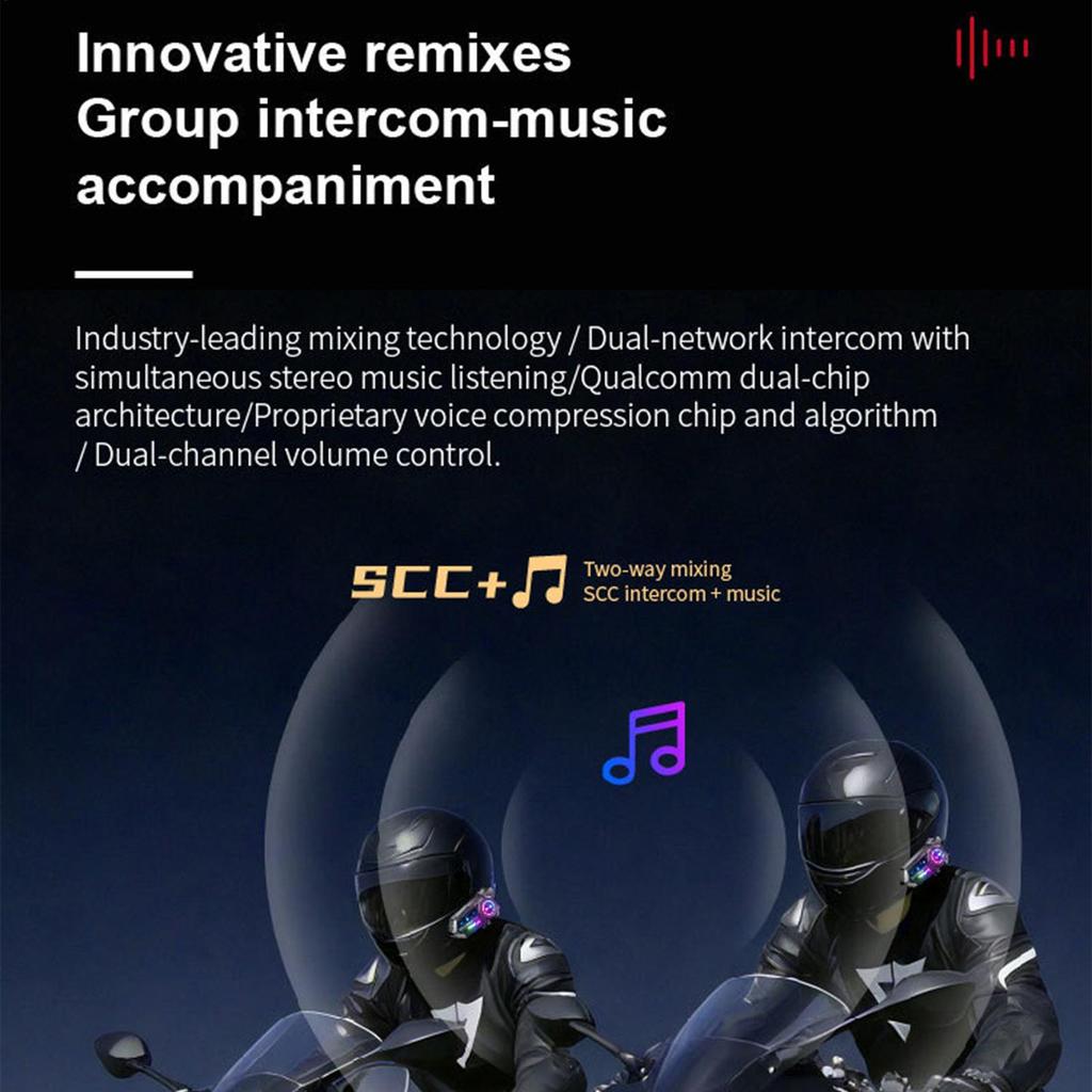 Motorcycle Headphones Double-speaker Wireless Headset Smart Cycling Headphones For Daily Commuting Travel Motorcycle Dirtbike