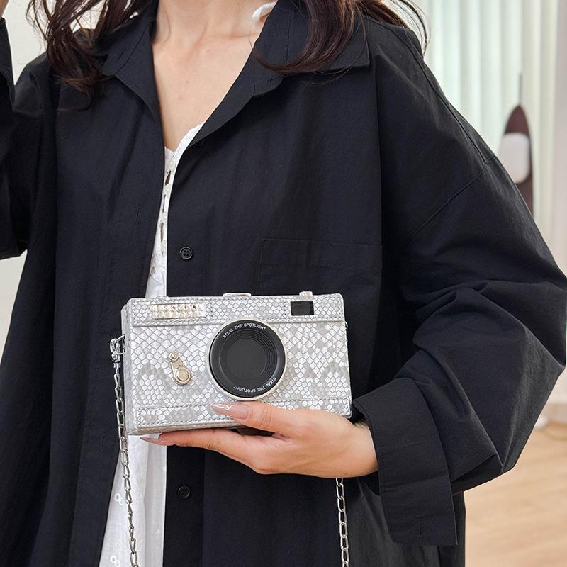 Camera Shape Crossbody Mobile Phone Bag Ladies Girls Casual Handbag And Purse Cute Creative Fun Bag Versatile Chain Shoulder Bag