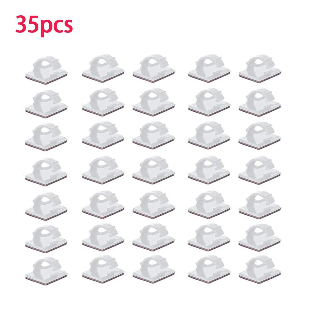 35/50pcs Adhesive Cable Clips Wire Clips Cable Wire Management Wire Cable Holder Clamps Cable Tie Holder For Car Office And Home