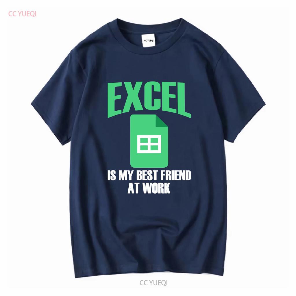 Excel My Best Friend At Work T Shirt Vintage Washed Comfortable Top For Everyday Wear Stretched Versatile Breathable Graphic