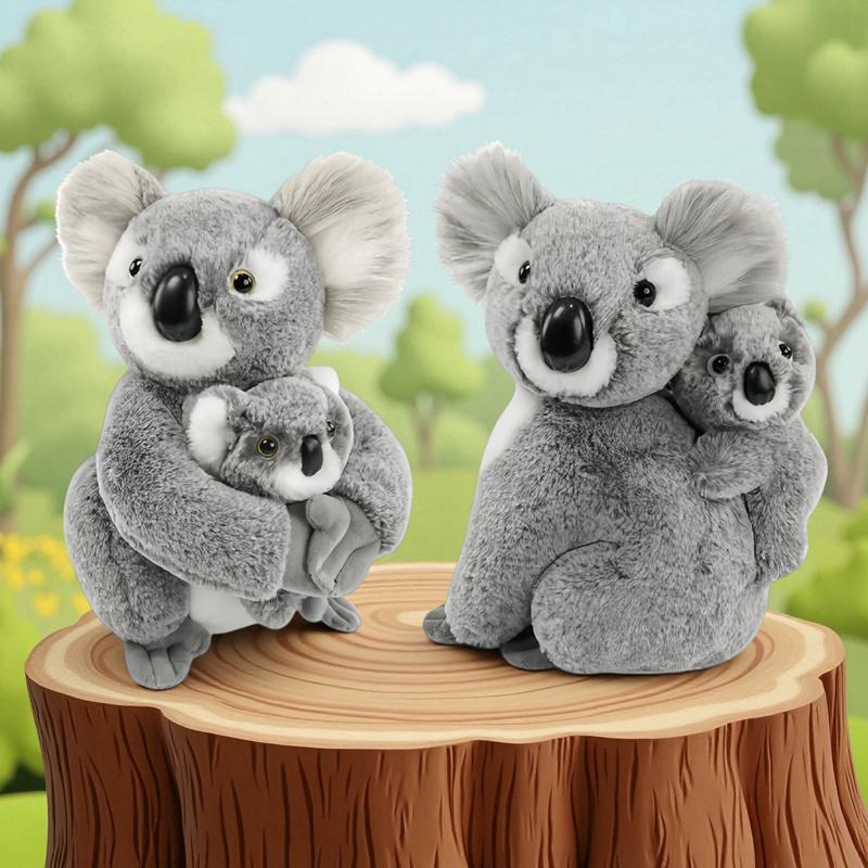 Cute Eucalyptus Leaf Koala Toy Animals Mother-Child Series Koala Toys Super Soft Dolls for Kids Birthday Gifts Home Decor