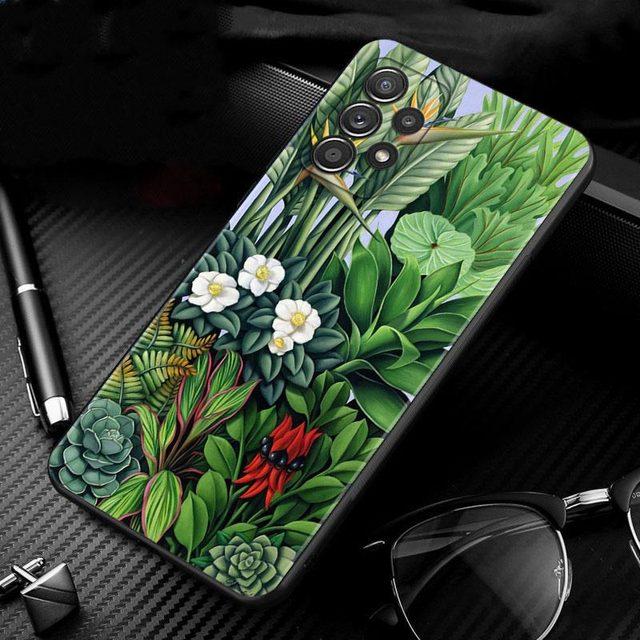 Vintage Banana Leaf Flower Case For Samsung Galaxy A51 A71 A01 A11 A21 A21s A31 A41 A72 A52 A42 A32 A22 A12 A02 A02s F42 Shell