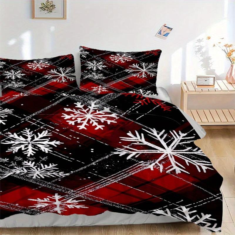 

3pcs Winter Plaid Bedding Set, Suitable for Bedroom Decoration, (Includes 1 Duvet Cover And 2 Pillowcases, Quilt Not Included) yy250822195 135x200cm