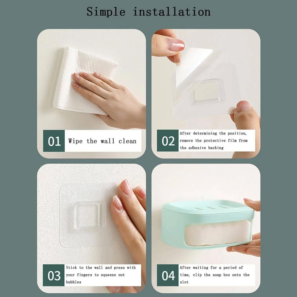 1PC No Need To Punch Soap Box Grey Rapid Draining Waterproof Creative Japanese Style Simple Soap Holder Thickening Material