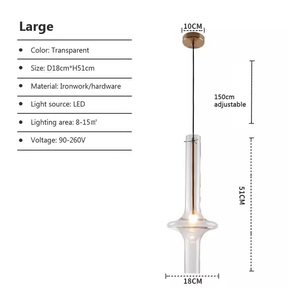 Nordic LED Glass Pendant light Post Modern long tube Simple Creativity Loft Hanging Lamps Cafeteria Bedroom bedside lamps