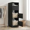 Laundry Cabinet with Door Black Oak Effect 50 x 68 x 162 cm