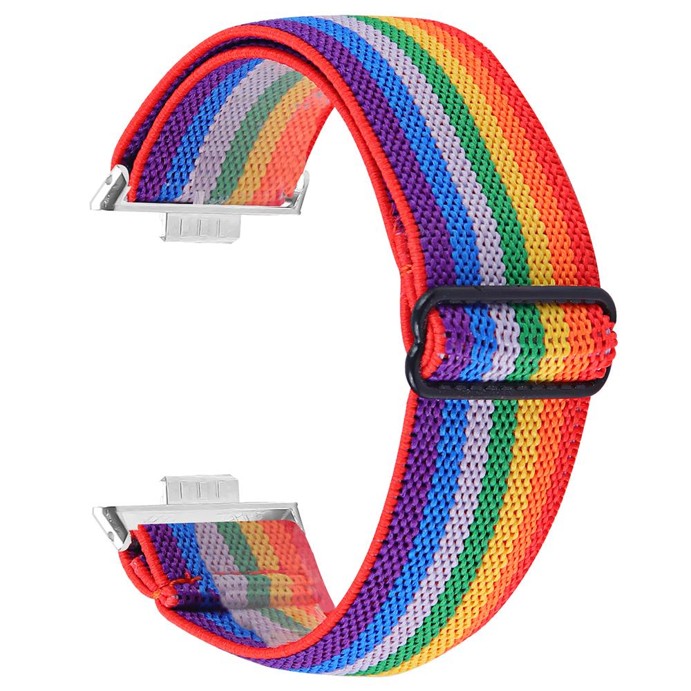 For Huawei Watch Fit 3 Nylon Watch Strap Pattern Print Adjustable Elastic Wrist Band