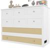 Cabinet Bed, 140 x 200, with Drawers at the Foot and Shelf at the Head of the Bed, with USB and Socket, Convertible Platform, Without Mattress, White