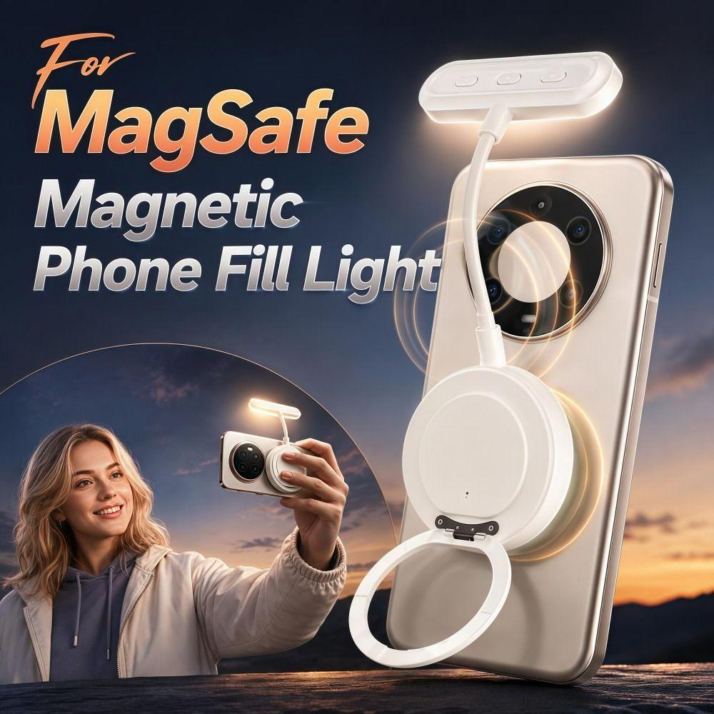 Rechargeable For MagSafe Photo Light Multi-Angle Flexible Selfie Ring Light  Photography