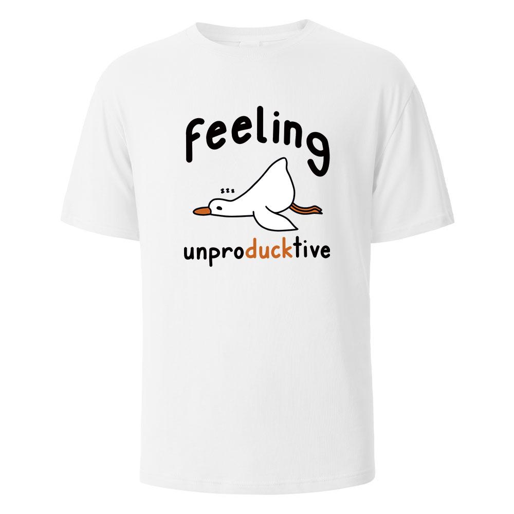 

Feeling Unproducktive Print TShirt Casual Short sleeved Streetwear Tops Summer Tees For Men Women 100 Cotton Oneck Oversize S