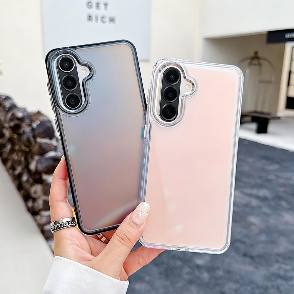 KEYSION Laser Gradient Colorful Phone Case for Samsung A56 5G A36 A26 Soft TPU+PC Shockproof Back Cover for Galaxy A16 4G 5G