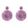 Bohemian Round Floral Woven Raffia Earrings for Women