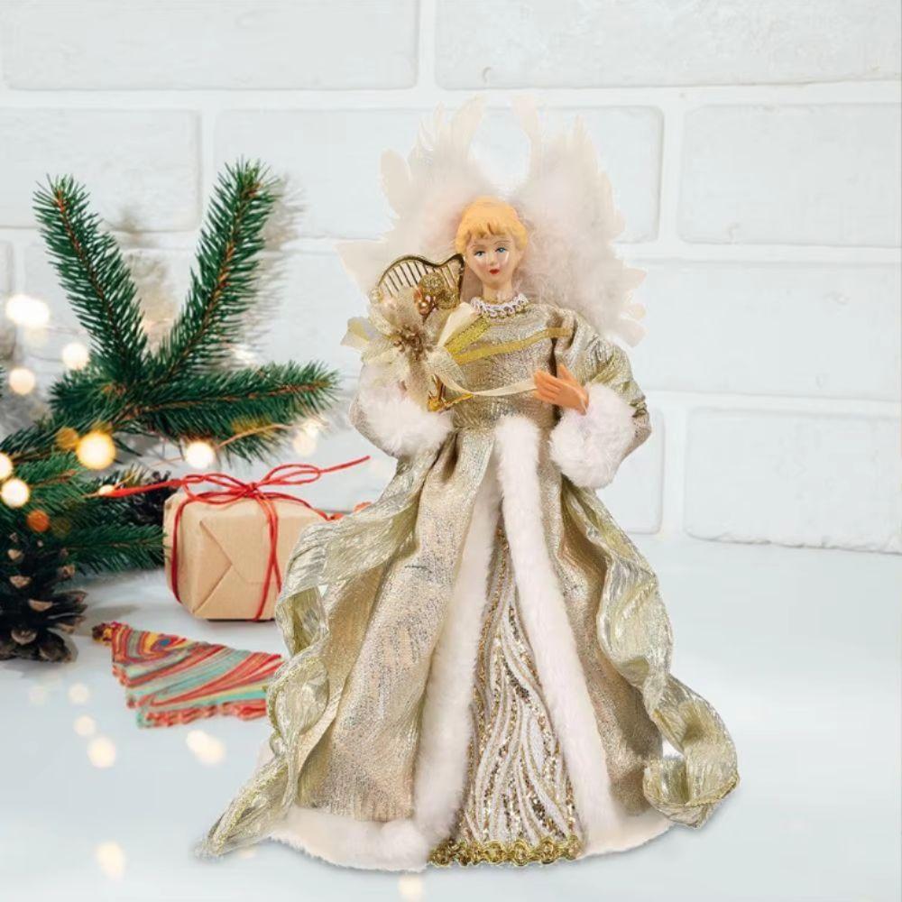 White Feather Wings Christmas Tree Topper 3D Christmas Tree Top Star Desktop