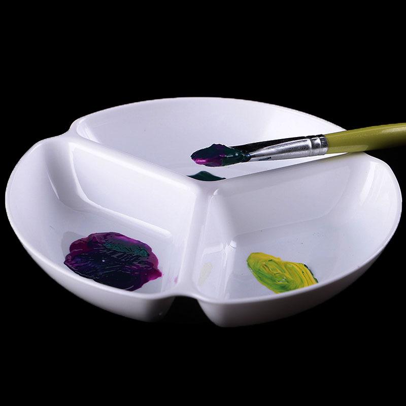 Three-Compartment Plastic Palette for Chinese Painting, Calligraphy & Children s Art Three Compartments