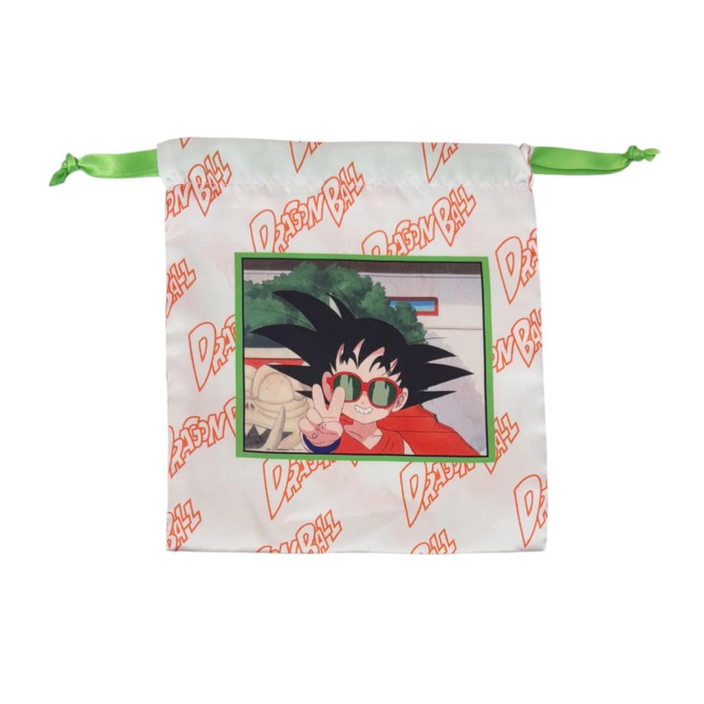 Small Planet Dragon Ball Ribbon Drawstring Bag Son Goku Peace Sign