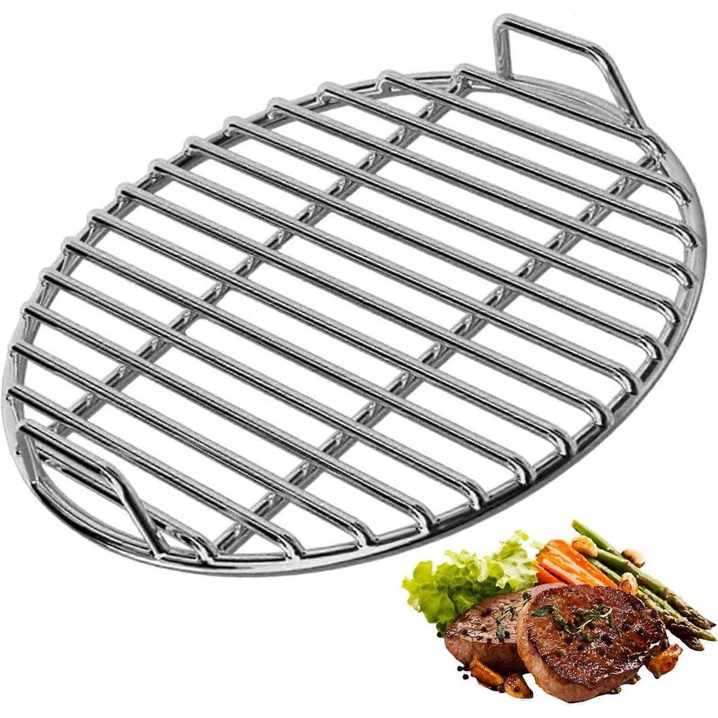 16 Zoll Edelstahl Grillroste mit Griff - Extra Dicke Runde Kochroste für Holzkohle, Smoker & Lagerfeuer Picknick