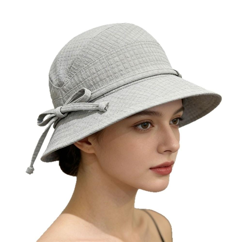 Lightweight Sun Protection Hat Stylish Bow Sunshade Bucket Hat Wide Brim Fisherman Hat Gardening
