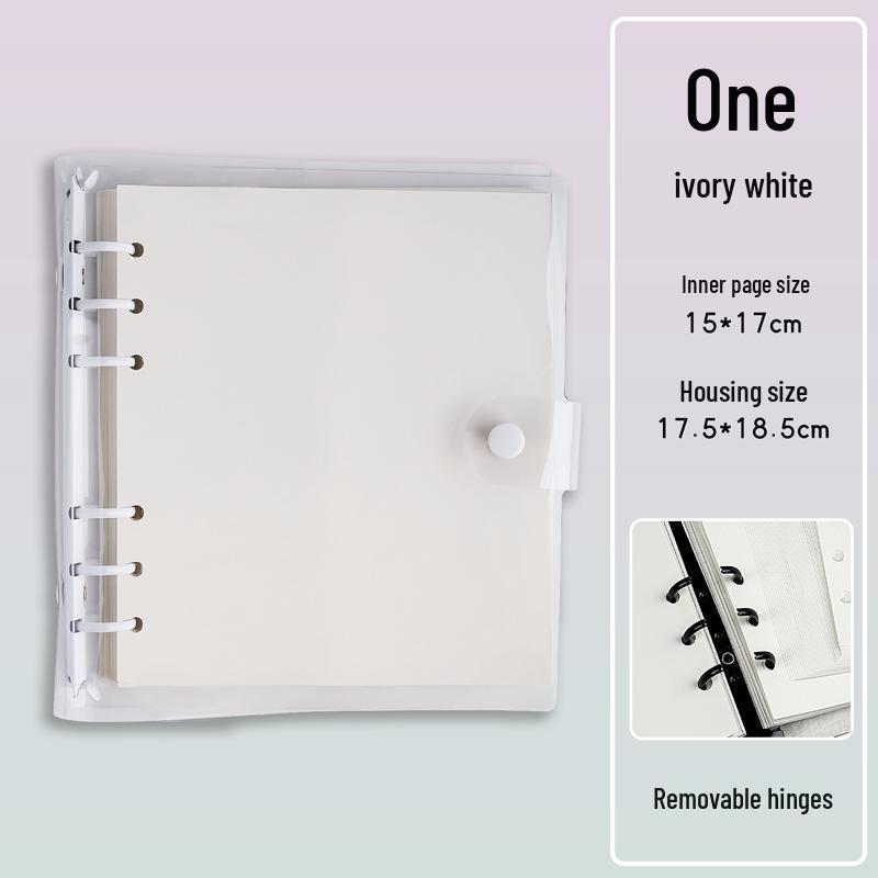 Soft Leather Ring-Bound Planner with Detachable Buckle - Square, Thickened, Grid or Blank Pages