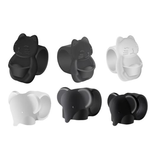 Fortune Cat Door Stopper Wall Protector Shock Absorbing Elephant Door Stops Wall Shield Cushion Adhesive Free Wall Bumper Guard for Door Handle