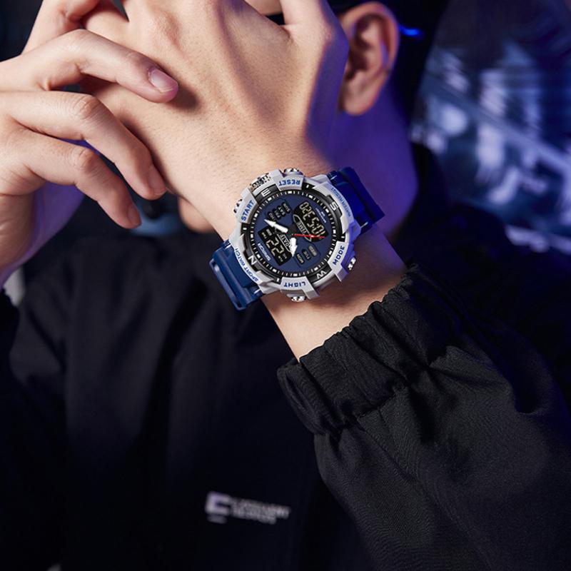 Часы SANDA Спортивные уличные Водонепроницаемые Многофункциональные Светящиеся Будильник — фото 11