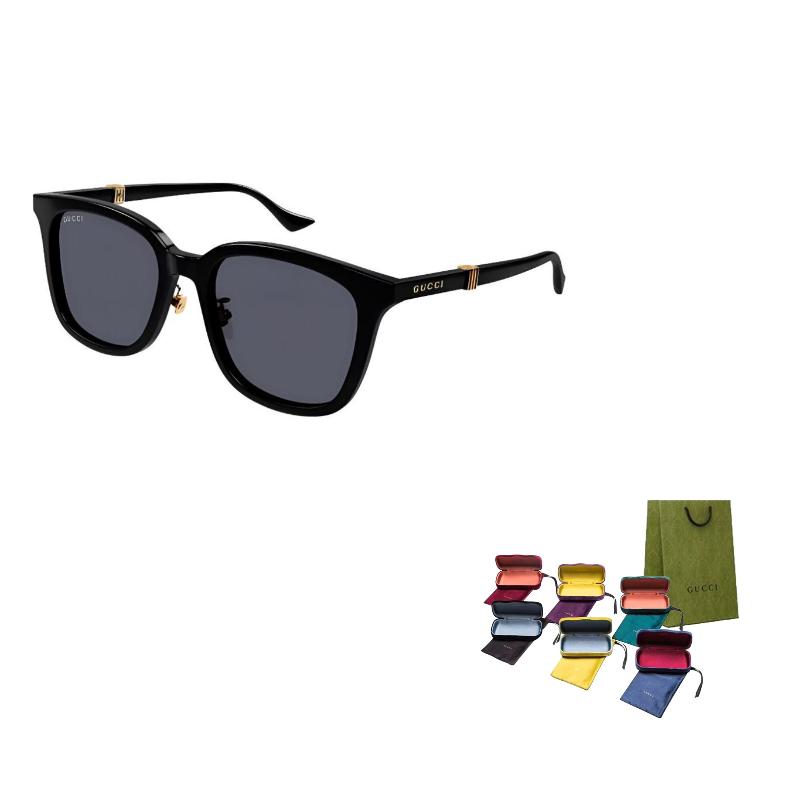 

GUCCI Sunshade Eye Protection Rectangular Sunglasses Unisex Couple Black F чёрный