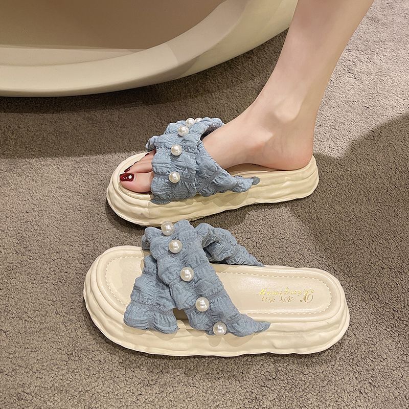 

Сандалии Fairy Wind, летняя одежда 2025 года, новые туфли-маффины на платформе, пляжные тапочки для отдыха на море 40 синий