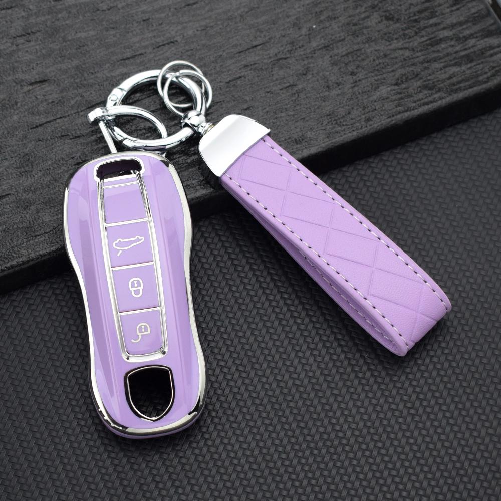 Tpu Key Fob Case Keychain For Porsche Cayenne Macan 911 Panamera 718 Boxster 958 9Ya 997 996 944 924 Car Protective Key Cover