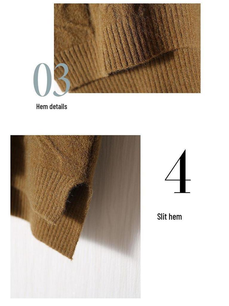 Women's Loose Fit Cable Knit V-Neck Sweater Vest - Autumn/Winter 2021, Thick OL Style, Korean Version.