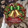 Metal Christmas Bell Round Wall Decor Sign 8 Inch Iron Art For Home Bar Cafe