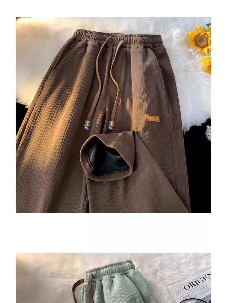 Men's Quick-Dry Ice Silk Wide-Leg Summer Trousers - Breathable & Loose Fit