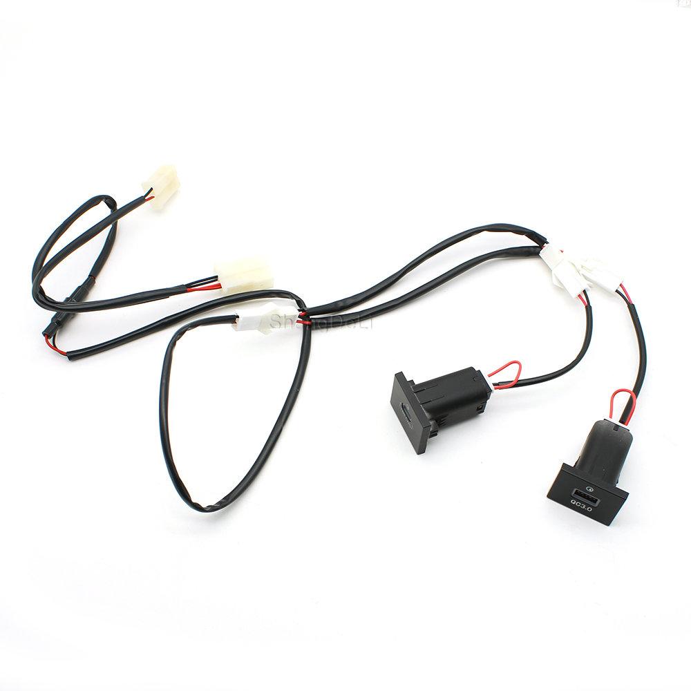 Araba USB şarj aleti PD Hızlı Şarj QC3.0 Otomatik Telefon şarj adaptörü Düğmesi Ford Focus 2 için mk2 2009 2010 2011 Aksesuarları
