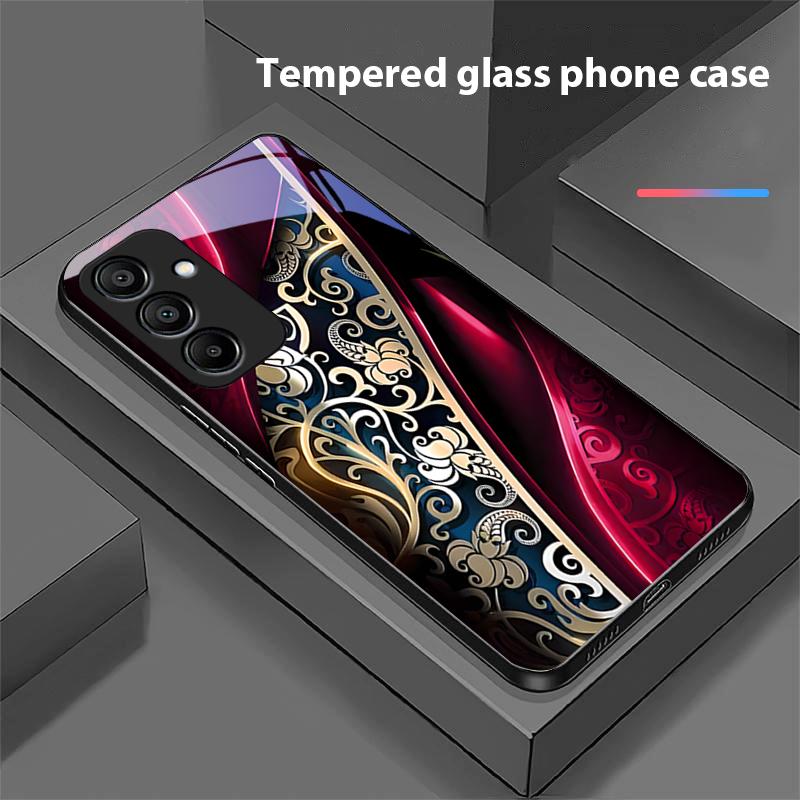 

Jinmai Красно-фиолетовый Для Samsung Galaxy A15 5G 54 4G 51 50 24 35 90 71 12 51 53 52S 80 22 34 Черный Чехол для телефона из закаленного стекла For Samsung A32 4G