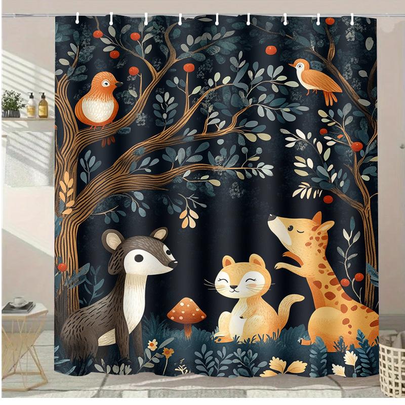 

Cartoon rainbow sun Washable Dirt-Resistant Shower Curtain Shower Head waterproof Polyester Bath Curtain For Home Decor 90x180CM