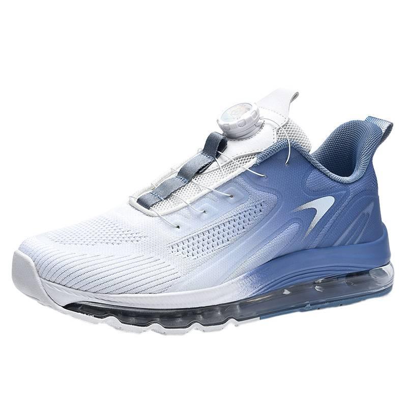Extra Large Size Men's Rotating Button Full Palm Air Cushion Can Be Worn In All Seasons, Casual Shoes, Fly-woven Breathable Sports Running Shoes