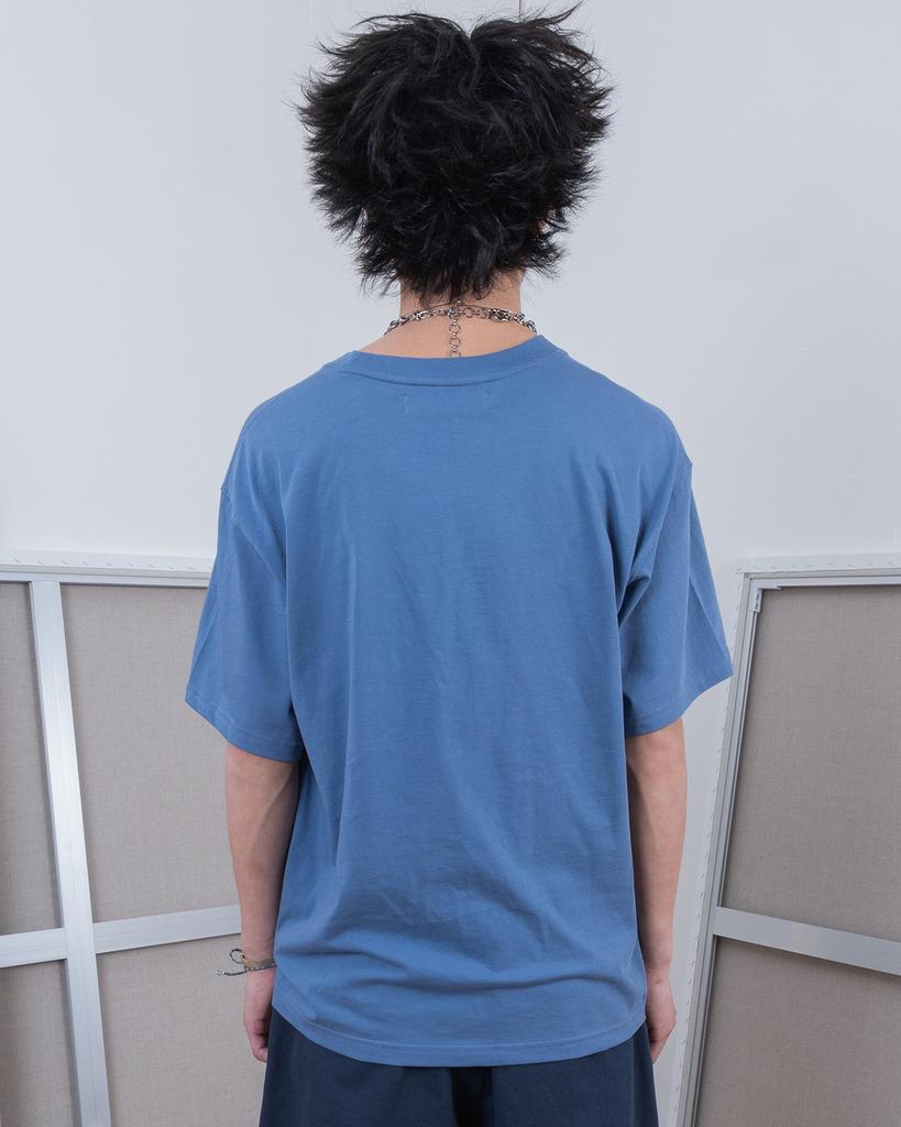 THEMUSEUMVISITOR Flag Doodle T-Shirt (Deep Blue)