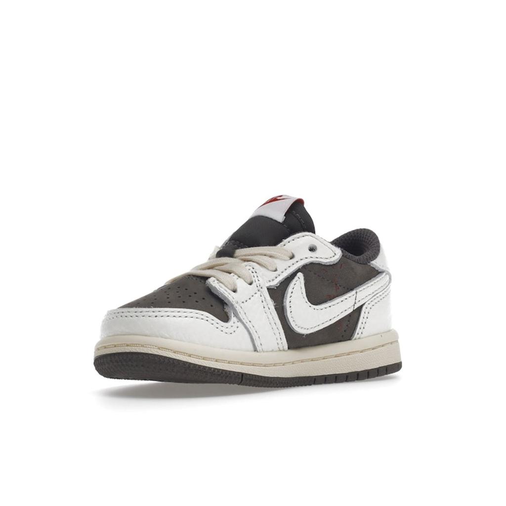 Dětské tenisky Travis Scott x Air Jordan 1 Retro Low OG TD Reverse Mocha Hnědé Sail University-Red DO5441-162