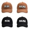 Baseball Hat MAMA Corduroy Baseball Hat Peaked Hat Baseball Sunhat HipHop Hat Parent-child Hat Curved Visor