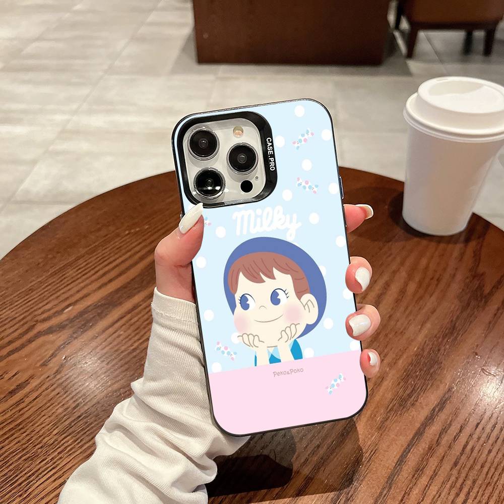 Fujiya Milky Peko-Chan Handyhülle Für IPhone 17 16 15 14 13 12 11 Pro MAX Matt Stoßfest Rückseite Anti Fall Mattes Cover