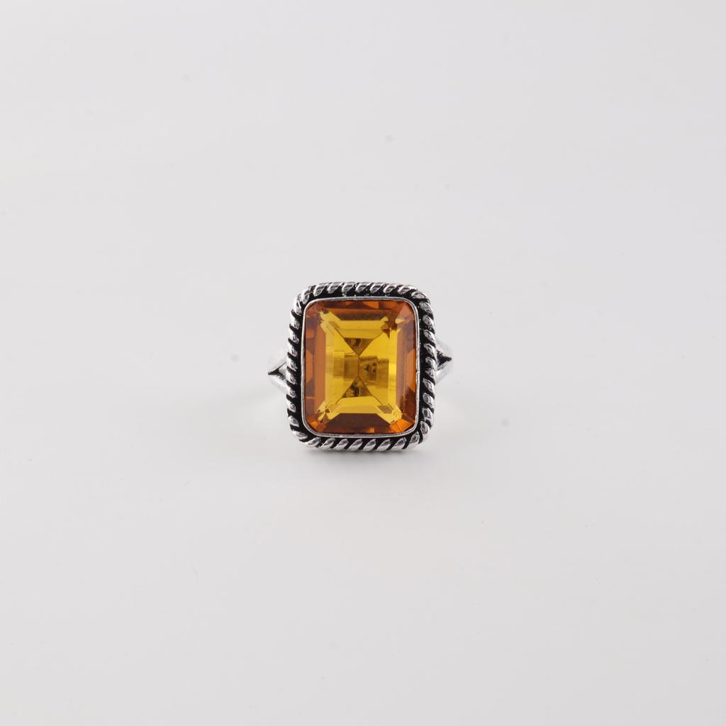 Natural Citrine Gemstone 925 Sterling Silver Handmade Women's Jewelry Pretty Proposal Ring For Her RR-71-4