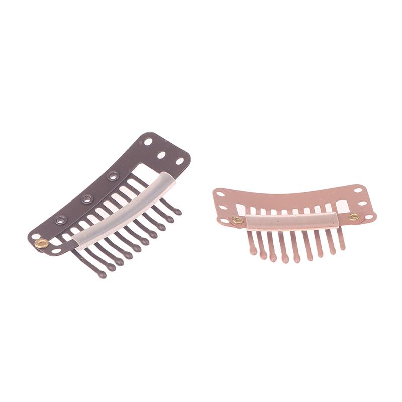 10Pcs 9/10 Teeth Snap Wigs Clips Portable Metal Snap Hair Clips For Hair Extensions Accessories Tool10 Pcs Hair Extension Clips