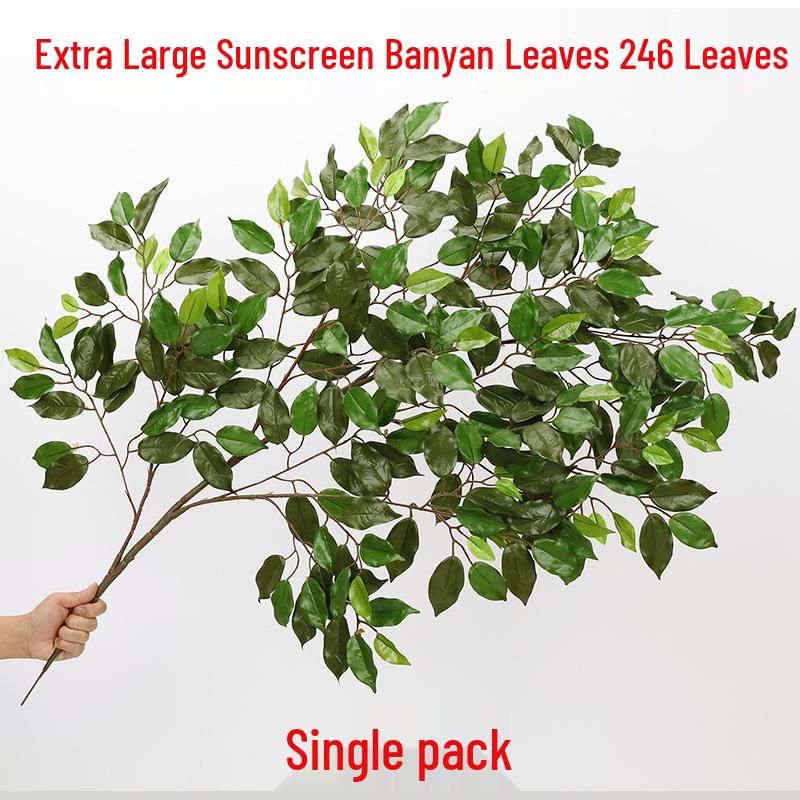 Artificial Banyan Branches with Laminated Plastic Leaves for Landscaping and Decoration