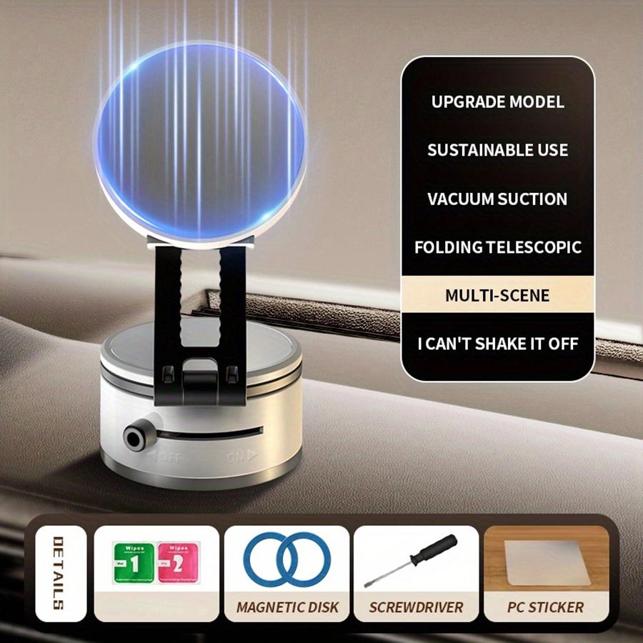 360-Grad-Drehung Saugfuß Autohalterung mit Hochmagnetischer Magnethandyhalterung für Fahrzeugnavigation Vakuumsaugfuß