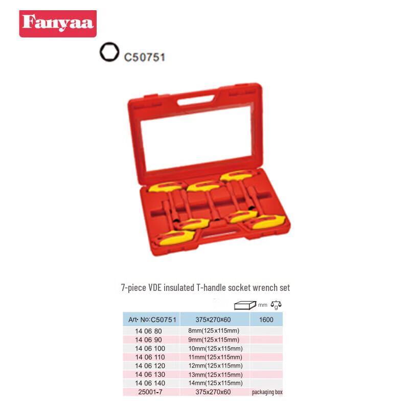 Fanyaa 7-Piece VDE Insulated Torx Wrench Set