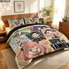 Biancheria da letto con motivo Spy Family Set Copripiumone Federe Regalo di Compleanno per la Casa(1 * copripiumino + 2 * federa, senza nucleo)