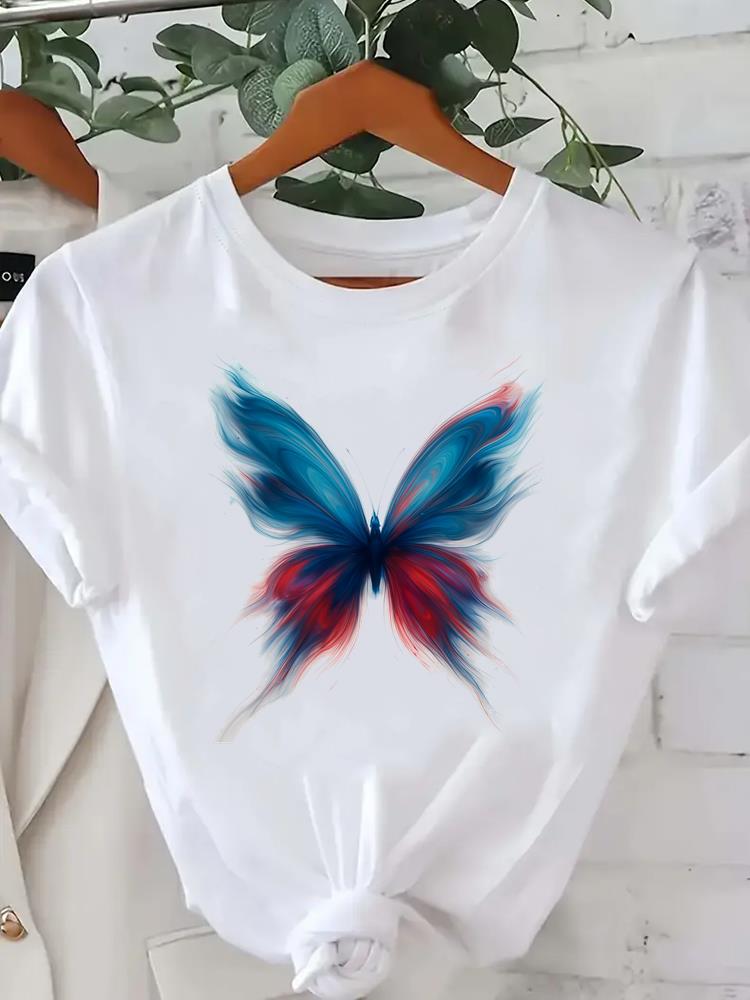 (Asian Size) Flower Letter Trend Women Tee Fashion Lady Clothing Casual T Shirt Female Top Printed Graphic Short Sleeve T-shirts