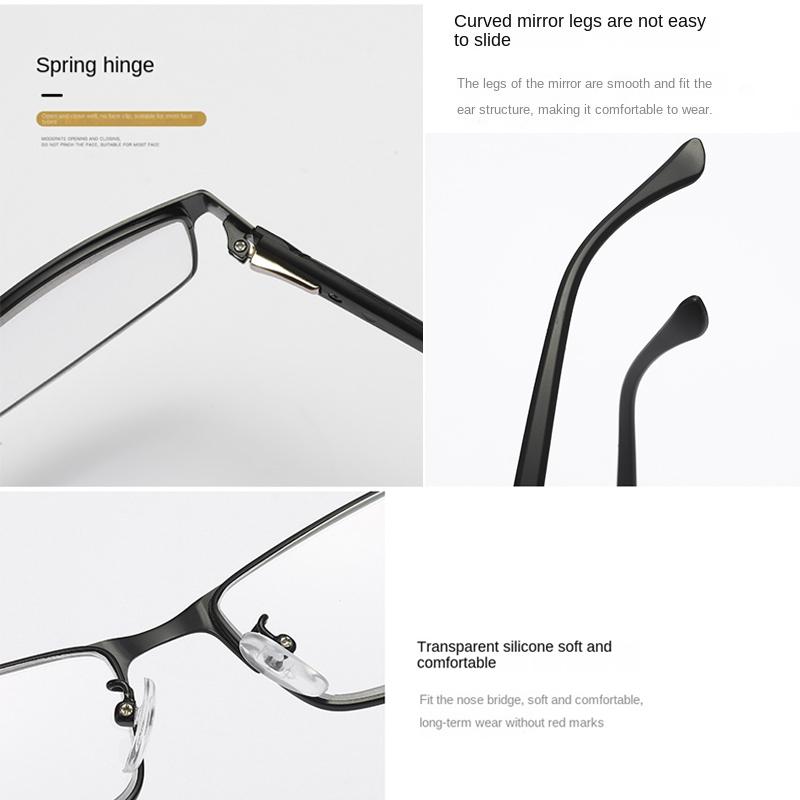 Fashion Classic Business Reading Glasses For Men Titanium Alloy Frame Readers Eyewear Ultra Light Resin Lens Presbyopia Glasses