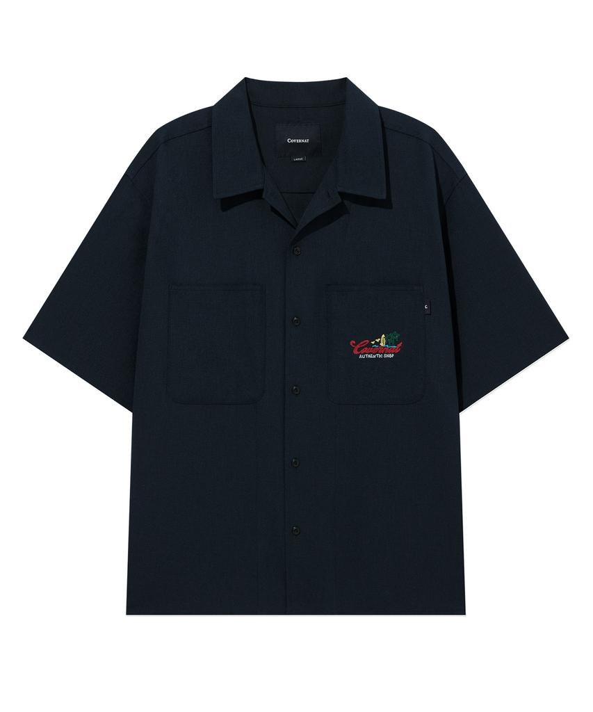 COVERNAT Graphic Half Shirt Navy
