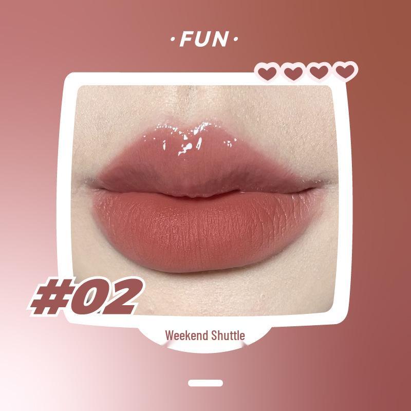 LEEMEMBER Limon Double-Ended Matte & Water Gloss Lip Set with Primer and Nude Lipstick.